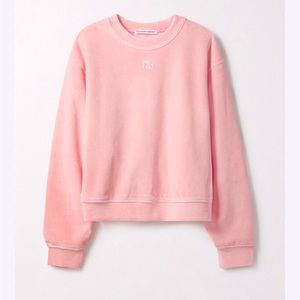 alexanderwang.t Crystal-embellished Cotton-blend Velour Sweatshirt